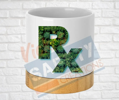 Small Desk Ceramic Planter-RX Pharmacy Hosta Field Home Decor