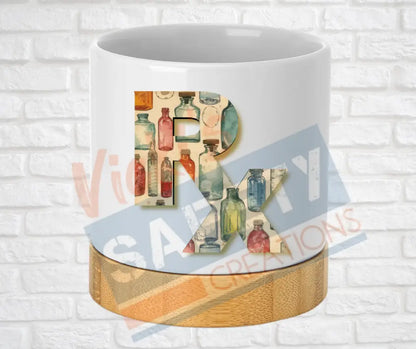 Small Desk Ceramic Planter-RX Pharmacy Vintage Medicine Bottles Home Decor