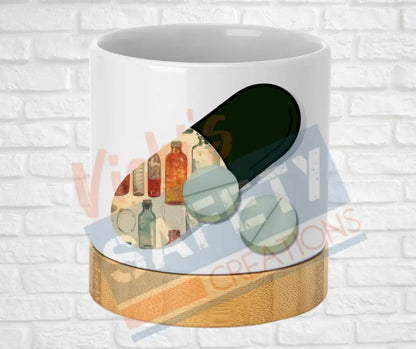 Small Desk Ceramic Planter-RX Pharmacy Vintage Medicine Bottles Home Decor