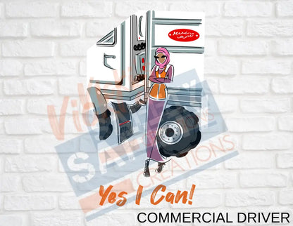 16X16 Square Pillow-Yes I Can Collection (Asst. Designs) Commercial Driver Pillow