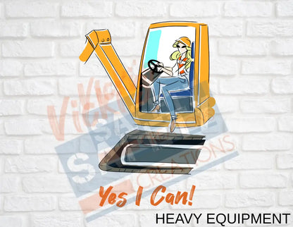 16X16 Square Pillow-Yes I Can Collection (Asst. Designs) Heavy Equipment Operator Pillow