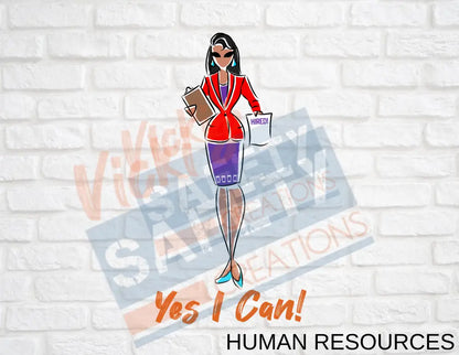 16X16 Square Pillow-Yes I Can Collection (Asst. Designs) Human Resource Manager Pillow