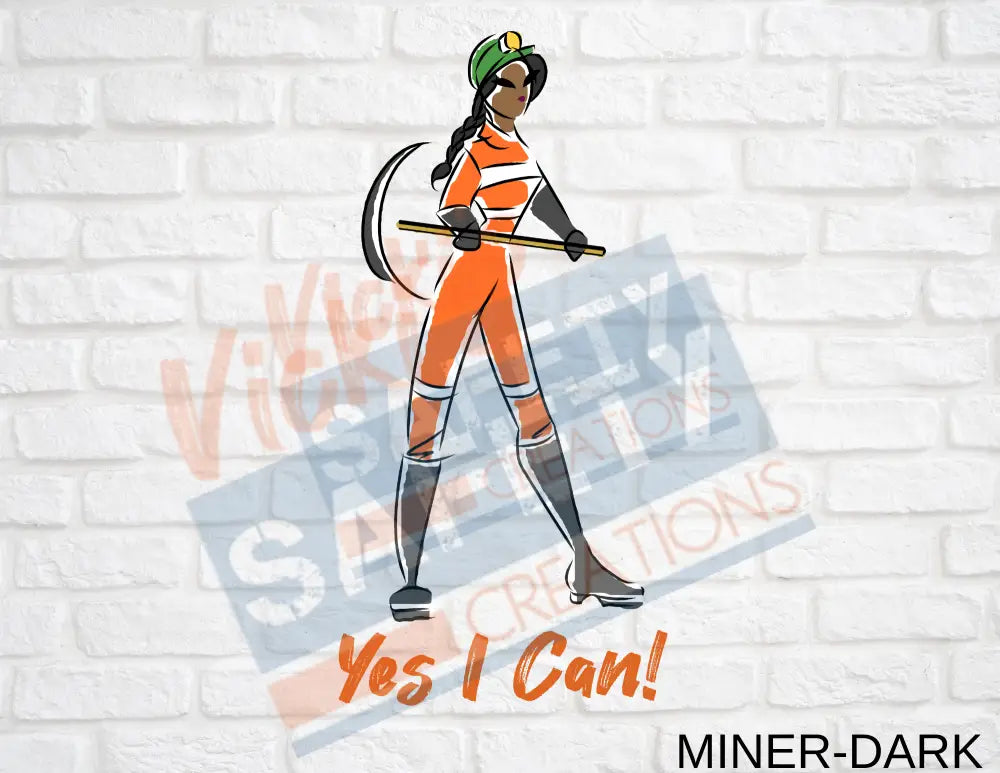 16X16 Square Pillow-Yes I Can Collection (Asst. Designs) Miner-Dark Pillow