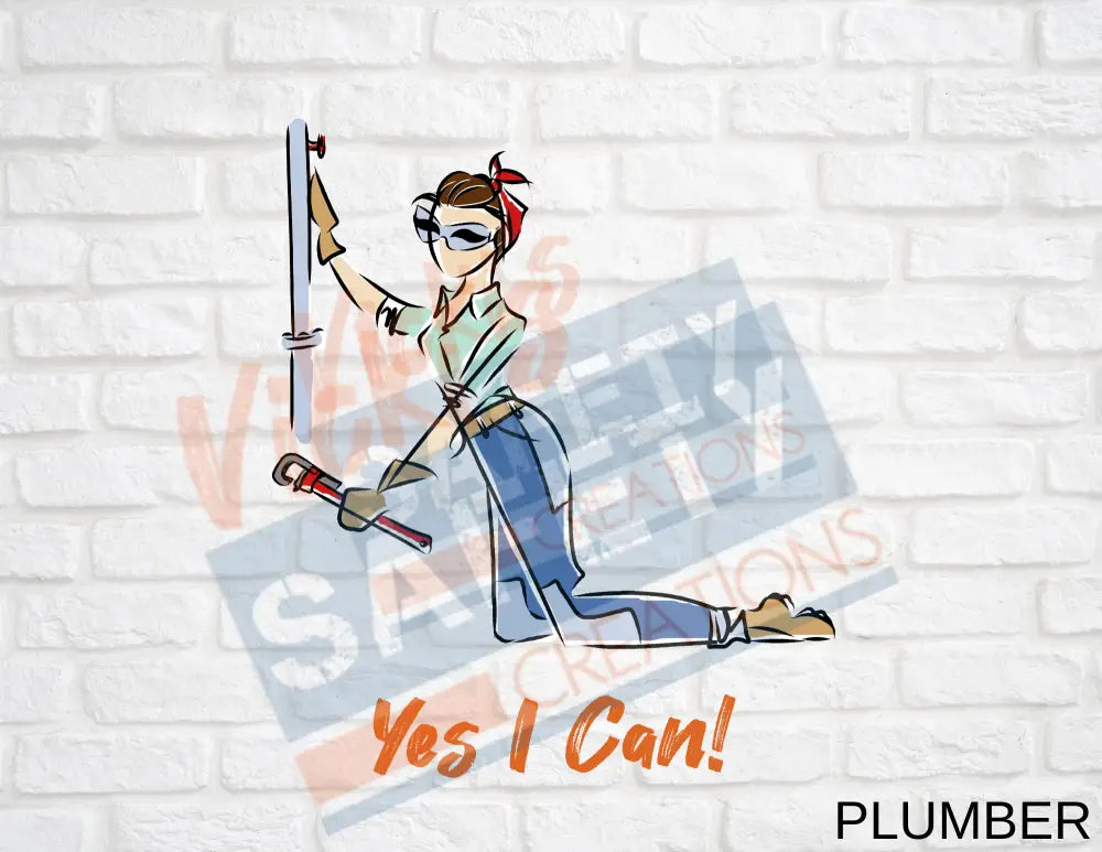 16X16 Square Pillow-Yes I Can Collection (Asst. Designs) Plumber Pillow