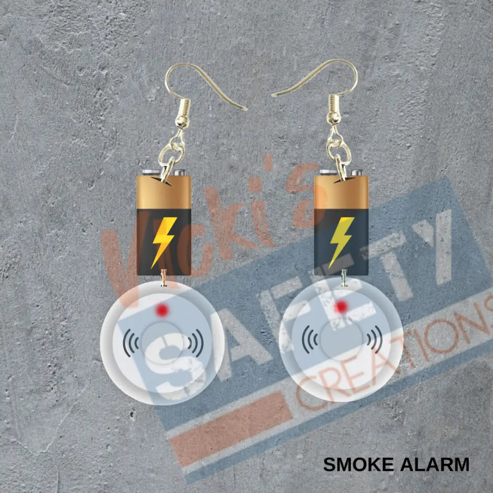 Smoke Detector Dangle Earrings Earrings