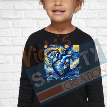 Starry heart (Adult Youth Toddler Infant Sizes) Crew Sweatshirt / TODDLER-2T Adult Clothing