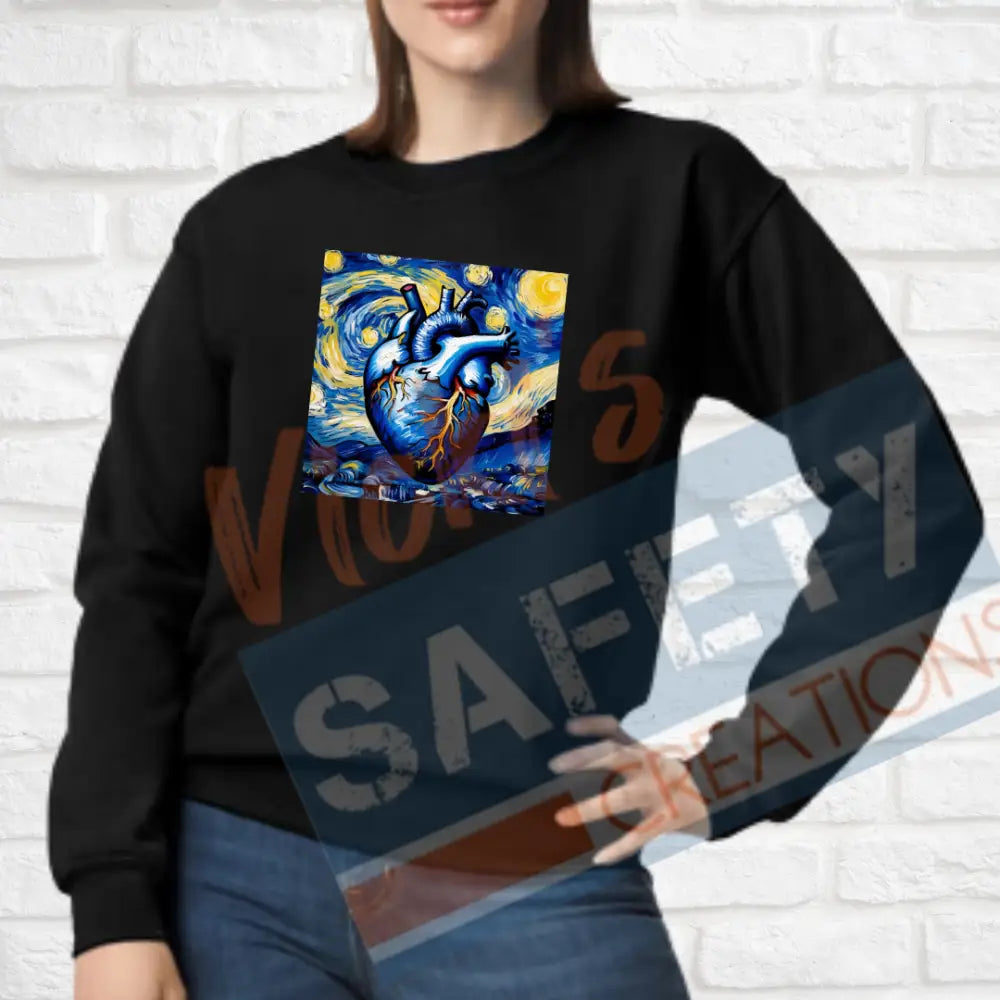 Starry heart (Adult Youth Toddler Infant Sizes) Crew Sweatshirt / ADULT-Small Adult Clothing