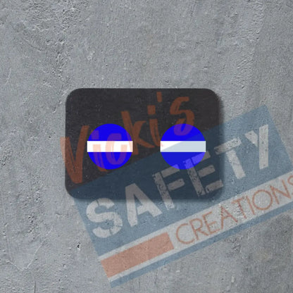 Stud Earrings -Back the Line Rounds (Police Firefighters EMS etc) Thin White-EMS Earrings