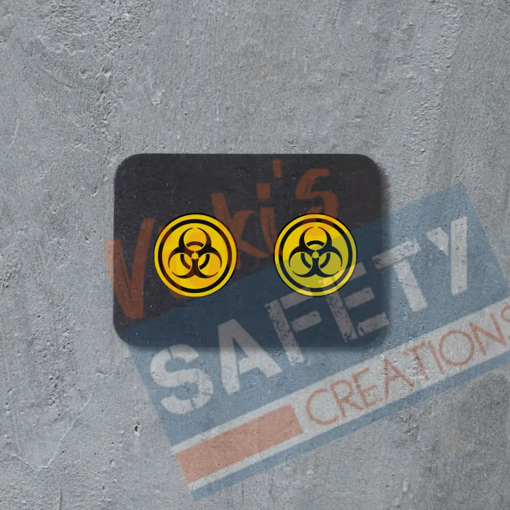 Stud Earrings - Biohazard Symbol Rounds Earrings