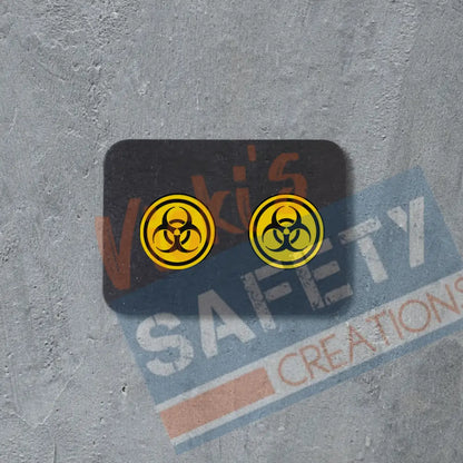Stud Earrings - Biohazard Symbol Rounds Earrings