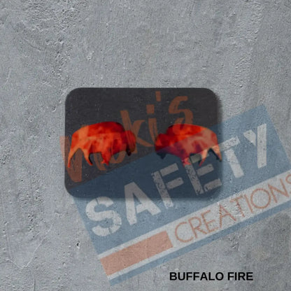 Stud Earrings - Buffalo Flames Earrings