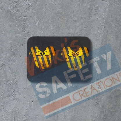 Stud Earrings - Caution Lines mouse head Earrings