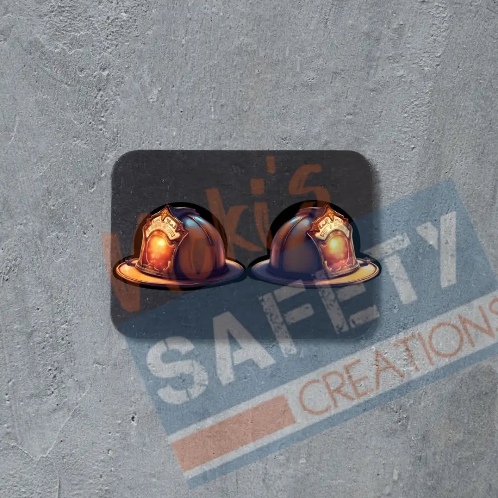 Stud Earrings - Firefighters Helmet Earrings
