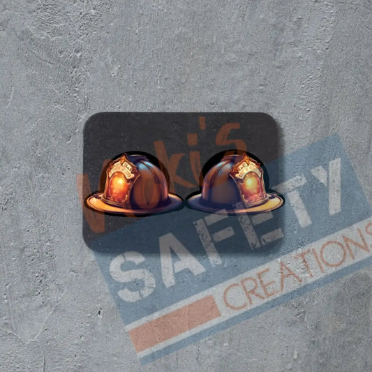 Stud Earrings - Firefighters Helmet Earrings
