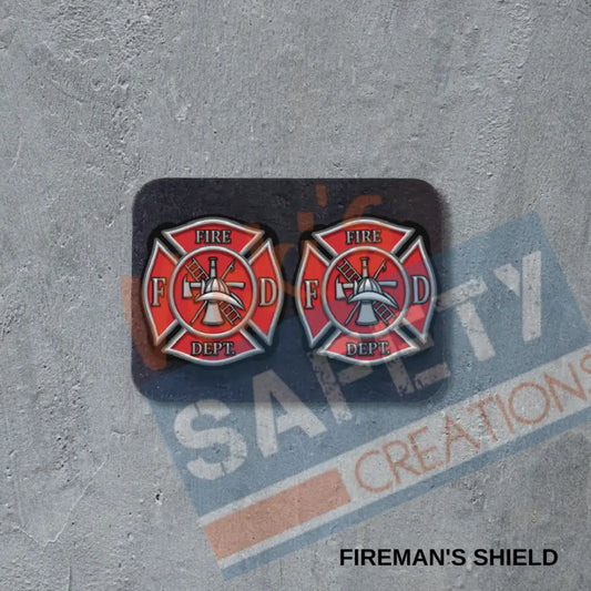 VSC Stud Earrings-Fireman's Shield