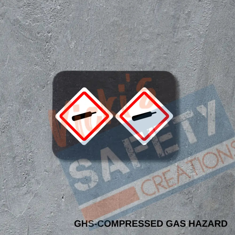 Stud Earrings - GHS Compressed gas Hazard Earrings