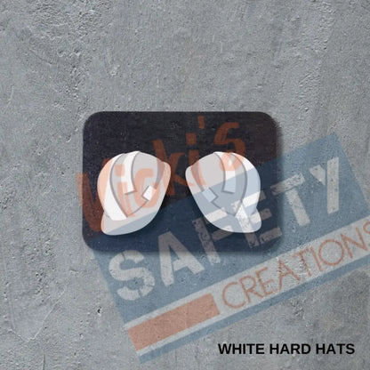 VSC Stud Earrings-White Hard Hats