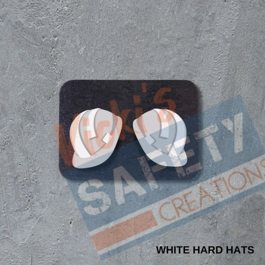 VSC Stud Earrings-White Hard Hats