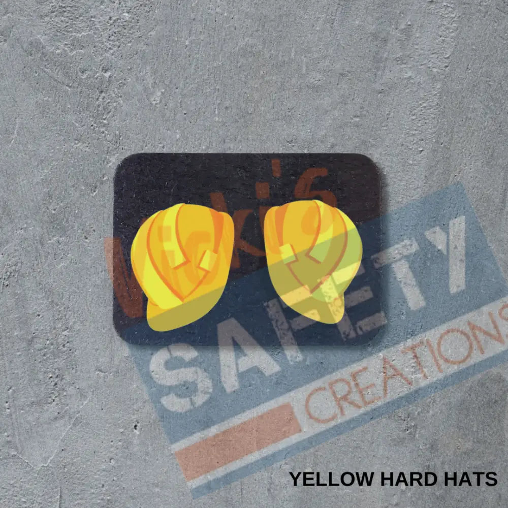 VSC Stud Earrings-Yellow Hard Hats