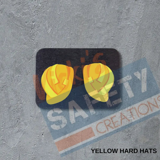 VSC Stud Earrings-Yellow Hard Hats