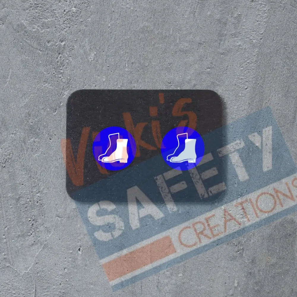 Stud Earrings - PPE Symbols Rounds (asst. designs) Safety Boots Earrings