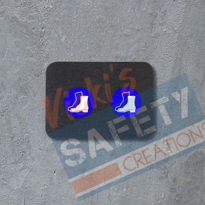 Stud Earrings - PPE Symbols Rounds (asst. designs) Safety Boots Earrings