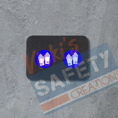 Stud Earrings - PPE Symbols Rounds (asst. designs) Safety Gloves Earrings