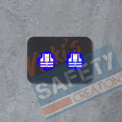 Stud Earrings - PPE Symbols Rounds (asst. designs) Safety Vest Earrings