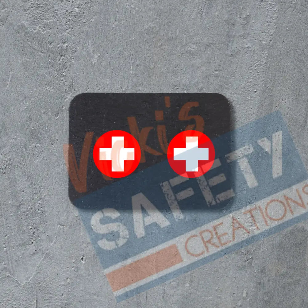 Stud Earrings - Red cross Rounds Earrings