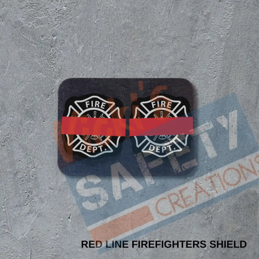 VSC Stud Earrings-Red Line Firefighters Shield