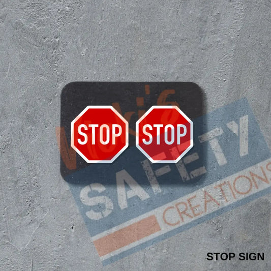 Stud Earrings - STOP Sign Earrings