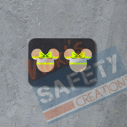 Stud Earrings - Turnout Gear mouse head Earrings