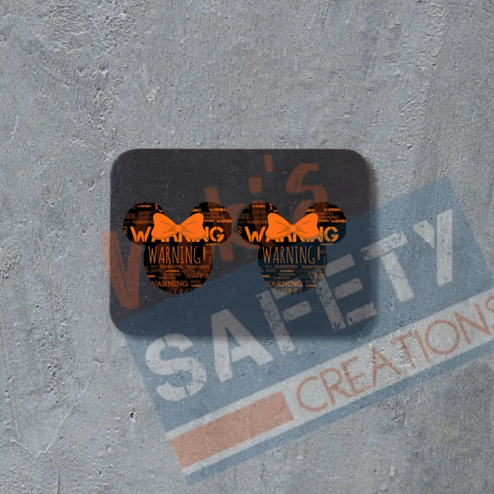 Stud Earrings - WARNING mouse head Earrings