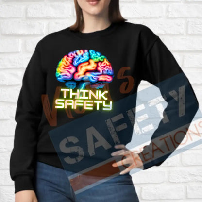 Think Safety (Adult Youth Toddler Infant Sizes) Crew Sweatshirt / ADULT-Small Adult Clothing