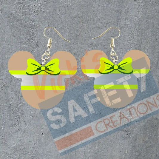 Turnout Gear mouse head Dangles Earrings