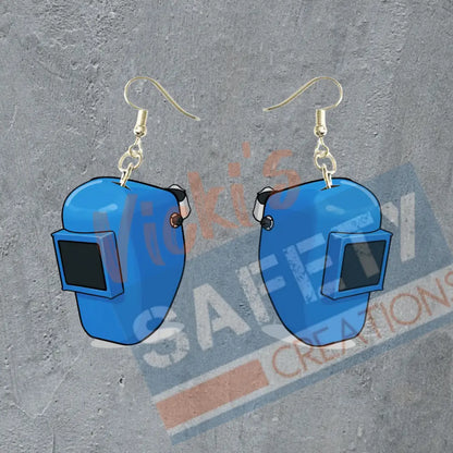 Welders Mask Dangles Earrings