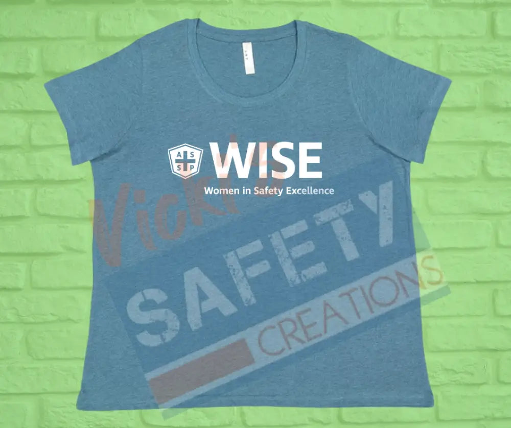Women’s Curvy Fine Jersey T-Shirt (Crew or V-Neck)-WISE #1-(14-16) / Bermuda Blue / Scoop Neck Adult Clothing