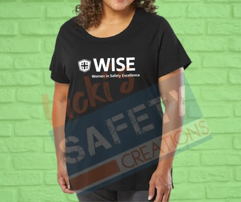 Women’s Curvy Fine Jersey T-Shirt (Crew or V-Neck)-WISE #1-(14-16) / Black / Scoop Neck Adult Clothing