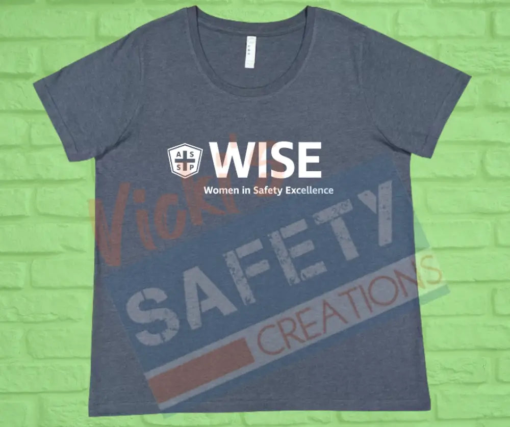 Women’s Curvy Fine Jersey T-Shirt (Crew or V-Neck)-WISE #1-(14-16) / Denim / Scoop Neck Adult Clothing