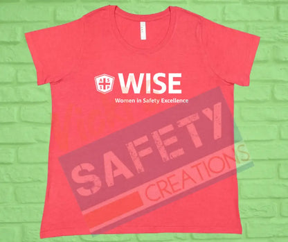 Women’s Curvy Fine Jersey T-Shirt (Crew or V-Neck)-WISE #1-(14-16) / Vintage Red / Scoop Neck Adult Clothing