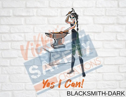 YOUTH COTTON TSHIRT-Yes I Can Collection (Asst. Designs) Blacksmith-Dark / SMALL / Black Adult Clothing