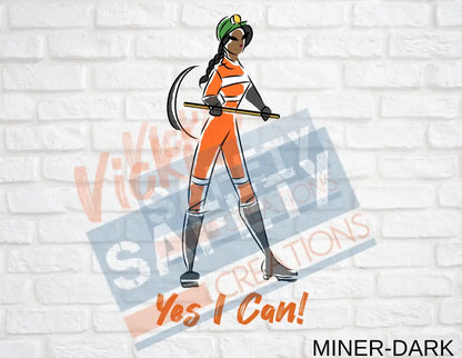 YOUTH COTTON TSHIRT-Yes I Can Collection (Asst. Designs) Miner-Dark / SMALL / Black Adult Clothing