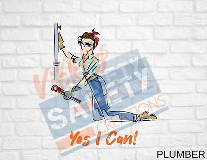 YOUTH COTTON TSHIRT-Yes I Can Collection (Asst. Designs) Plumber / SMALL / Black Adult Clothing