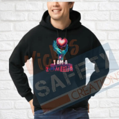 I am/I know a Zombie Tops (Adult Youth Toddler Infant Sizes) I AM A ZOMBIE / Hoodie / ADULT-Small Adult Clothing