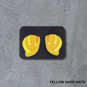 VSC Stud Earrings-Yellow Hard Hats