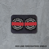 VSC Stud Earrings-Red Line Firefighters Shield