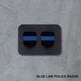 VSC Stud Earrings-Blue Line Police Badge
