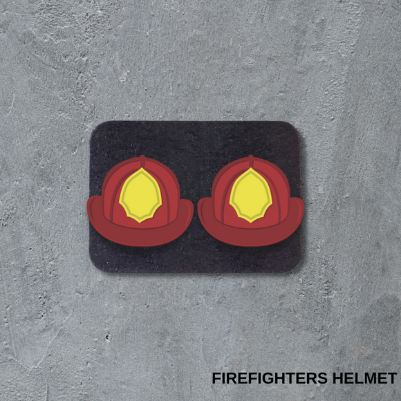 VSC Stud Earrings-Firefighters Helmet